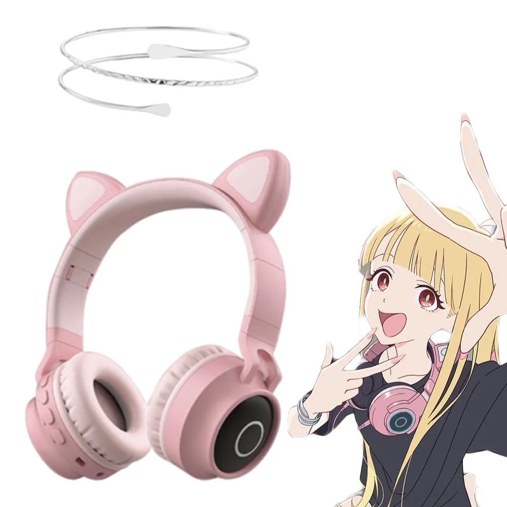 Cosmic Princess Kaguya Cosplay Over-ear Headphones Bracelet Pink Earphones Costume Accessories Halloween Carnival Suits Props