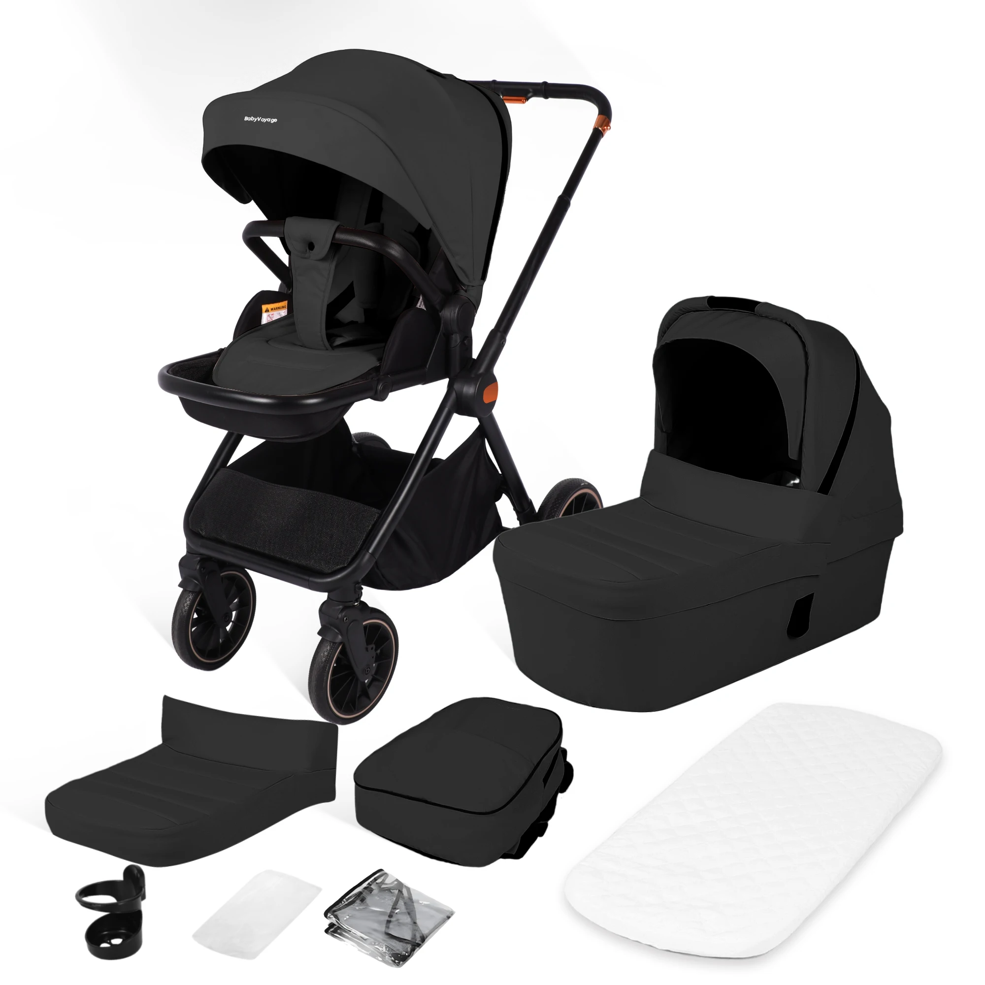 BabyVoyage 2-in-1-Kinderwagen, faltbarer Korbtyp-Sitz, Baby-Kinderwagen, Kinderwagen, multifunktionaler Kinderwagen für Neugeborene