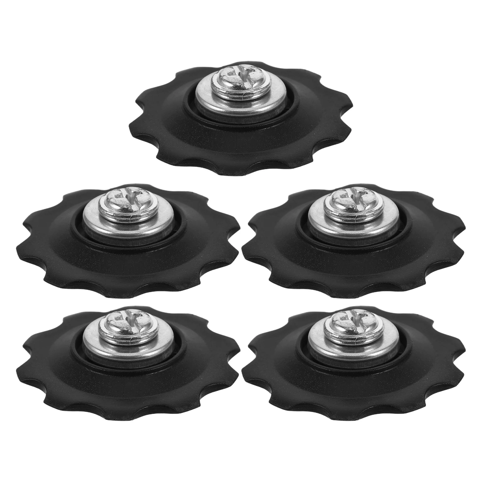 5pcs Rear Derailleur Guide Wheel Black Aluminum For Mountain Bike Smooth Shifting Lightweight Durable Bicycle Pulley Wheel Set