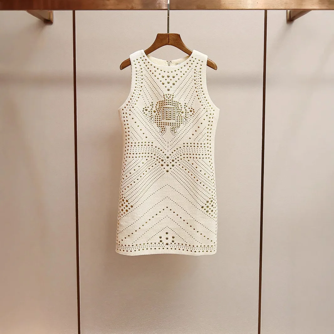 

MaSande High-End Women's Summer New Faionable Knitted Vest Dr Glitter Design Sense Commute Sle Mid-Waist ort Skirt