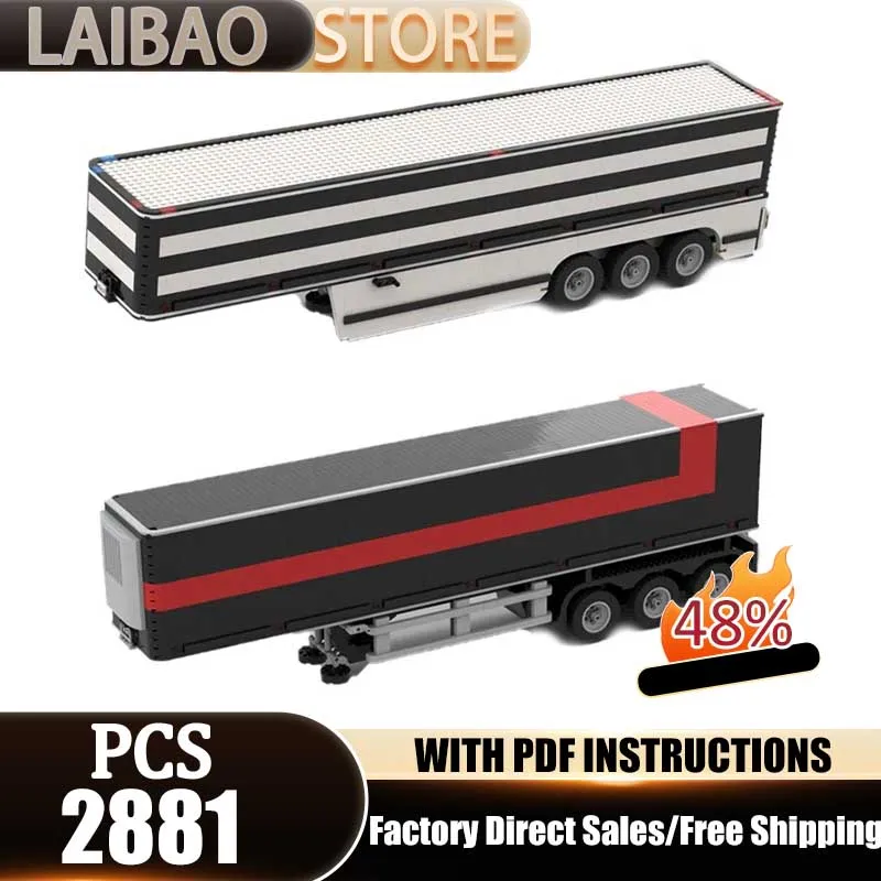 Blocos de Montar Moc Semi-reboque para Modelo de Caminhão de Polícia Gigante, Bloco de Tecnologia Adaptado ao 5571-1, Brinquedo DIY para Montagem, Presente de Feriado