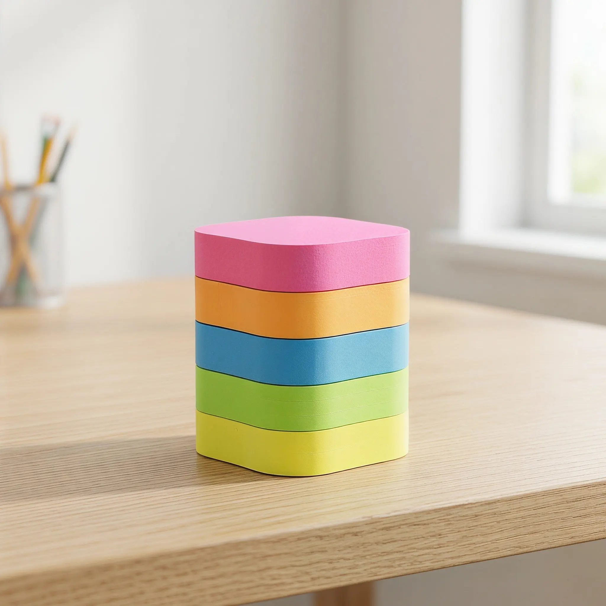 100Sheets Round Colored Self Stick Memo Pads 6 Colors Paper Tabs Strong Adhesive Book Index Adhesive Memo Pads