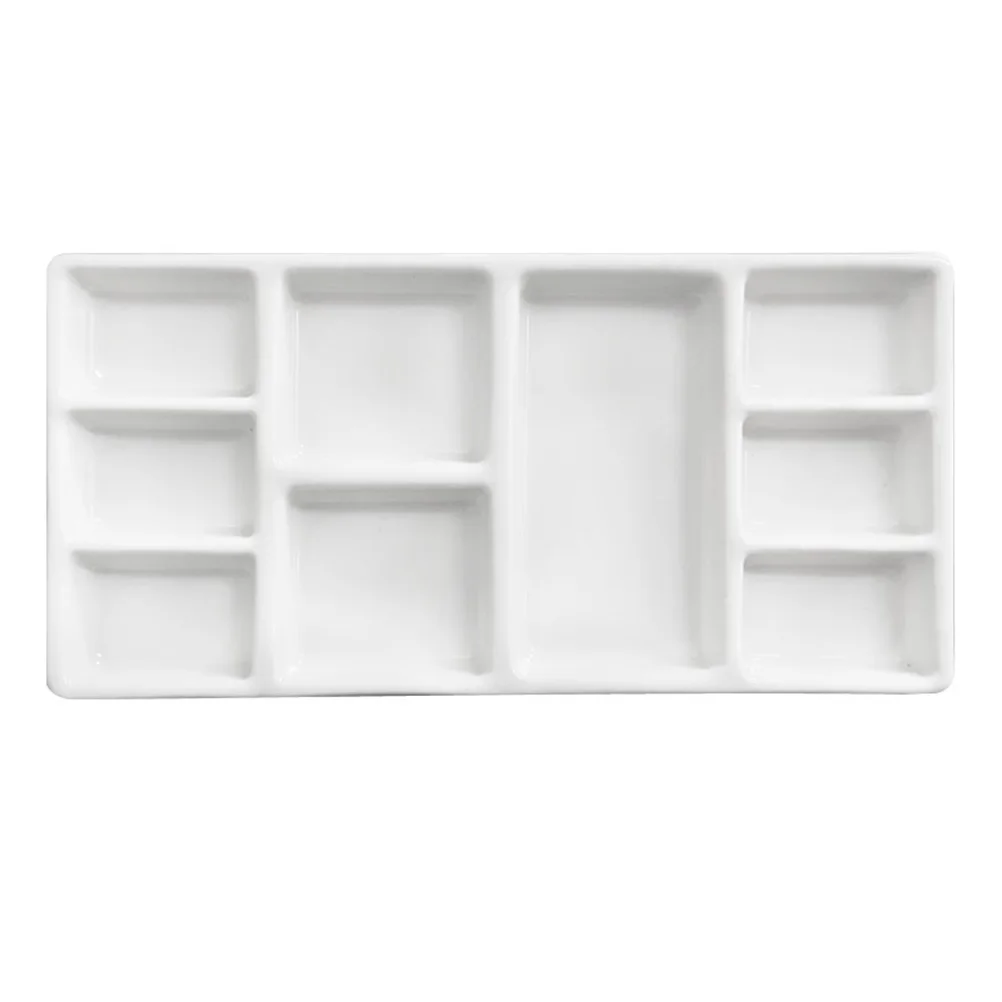 

Paint Trays Palette Wooden Porcelain Painting Traditional Chinese Plate Pallets for Kids White Texture