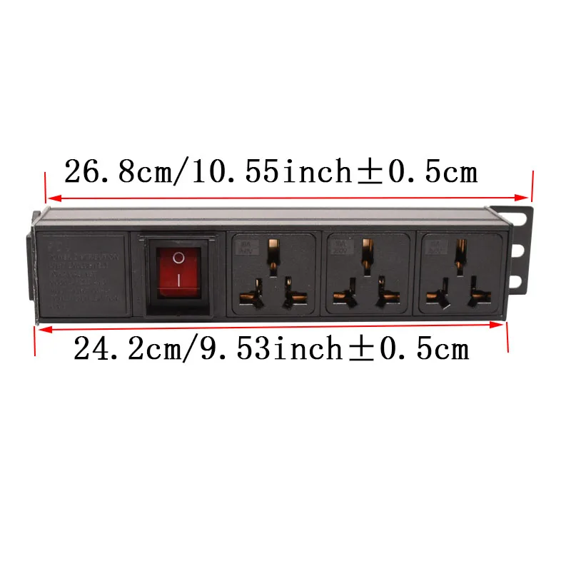 3 AC SocketPDU Power Strip Network Cabinet Rack Distribution16A Universal Outlet  Switch C14 Transfer 16A 4000W