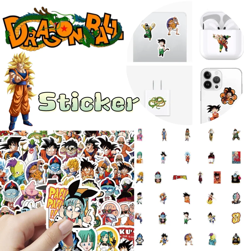 Dragon Ball YAMCHA SON GOKU Creative Cartoon High-Quality Waterproof Stickers for Students, Notebook Decor, and Phone Stickers