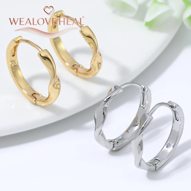 18K vergoldete Messing-Mobius-Creolen, geometrische Twist-Huggie-Ohrringe für Damen, Instagram-Stil, Alltagsschmuck, Party-Schmuck, Geschenk – Detail 19