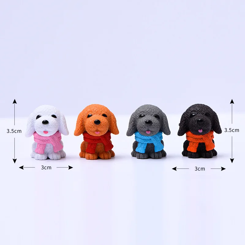 10PCS Mini Dog Miniatures Figurines Resin Dog Ornament Doll Gifts for Kid Toys Desktop Model DIY Home Decoration Accessories