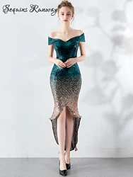 Sexy backless sequin maxi summer dress women elegant birthday prom long dresses luxury wedding evening party dresses vestidos HL