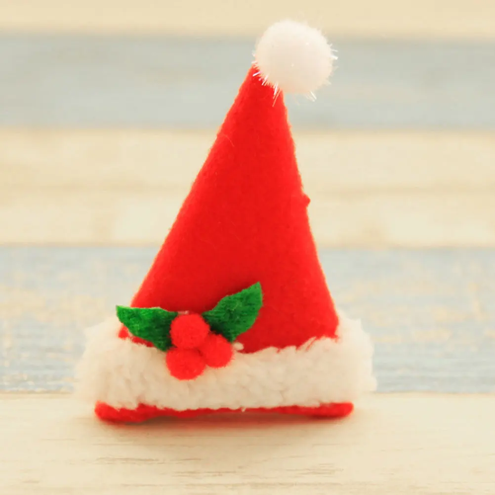 

4pcs Led Light Emitting Hair Clips Hat Shaped Design Girl Newborn Christmas Hair Accessories Durable Daily Use