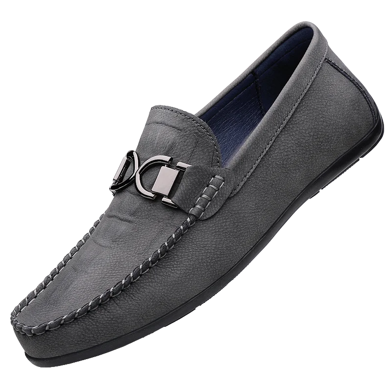 

Men's Slip-On Leather Loafers Casual Flat Driving Moccasins Fashion Dress Boat Shoes with Soft Sole