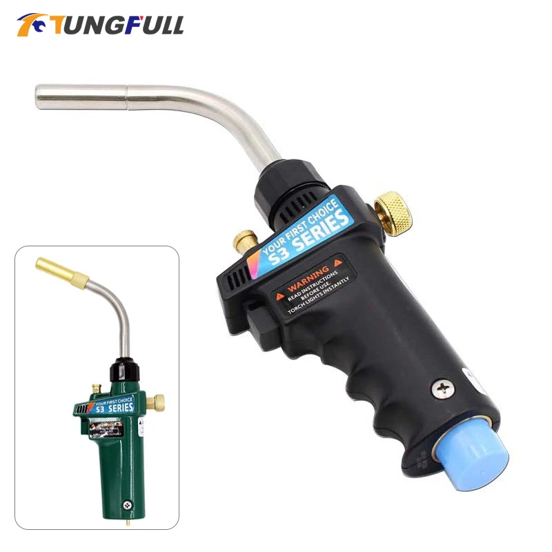 Gas Burner Portable High Heat Welding Plumbing Blow Torches Professional Brazing Torch MAPP Gas Welding Gun With Safety Lock