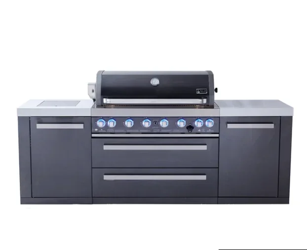 Bbq island outdoor kitchen grill armadio da cucina per esterni in acciaio inossidabile nero