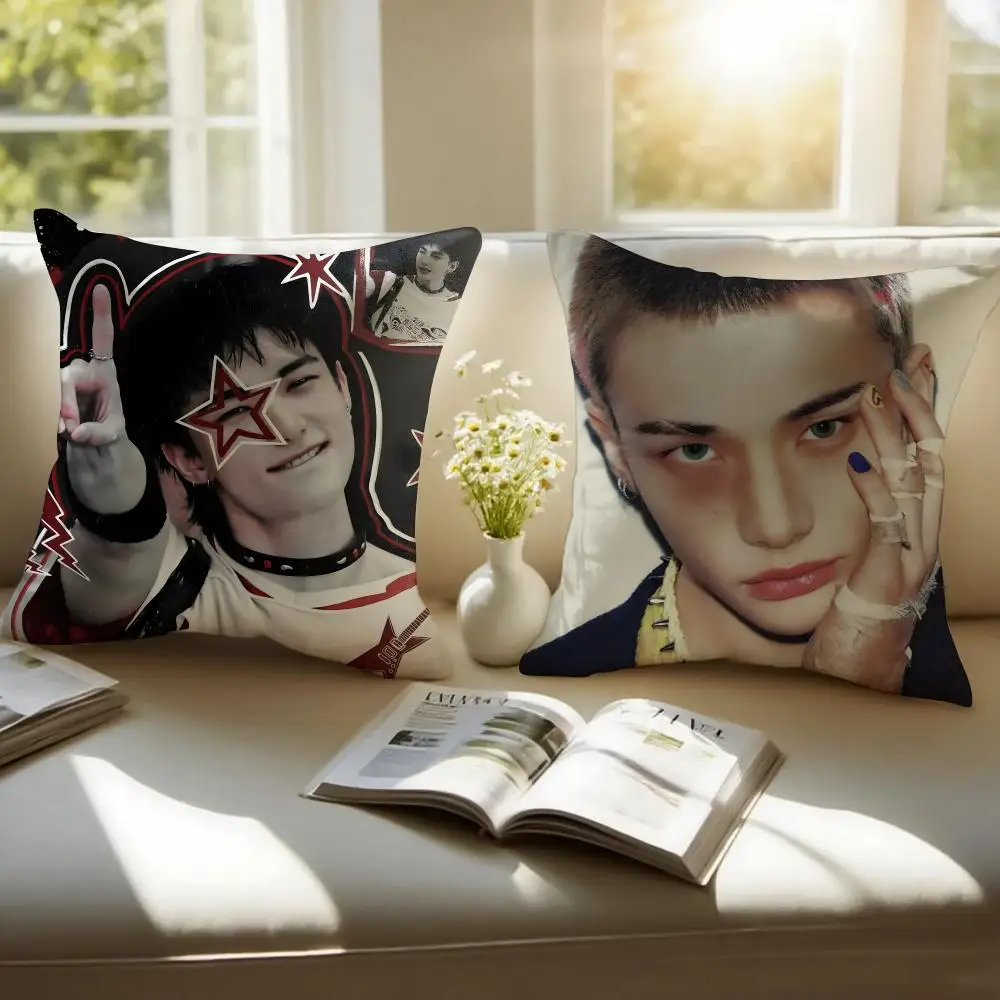 Actor H-Hwang Hyun-jin Cushion Cover Pillowcase Anti-dustmite Invisible Zipper Short Plush Sofa Cushion