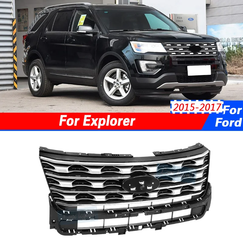 High Quality Front Hood Bumper Upper Grill For Ford Explorer 2015-2017 SUV Grill Front Bumper Hood Cover