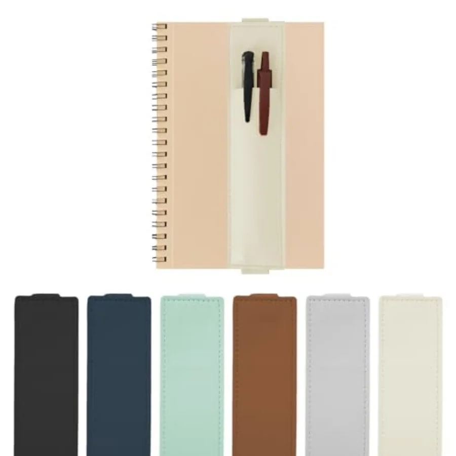 

6 Pcs Elastic Adjustable Double Pen Holder for Notebook, Leather Pen Pouch Holder for Notebook, Sleeve Pouch Detachable Journal