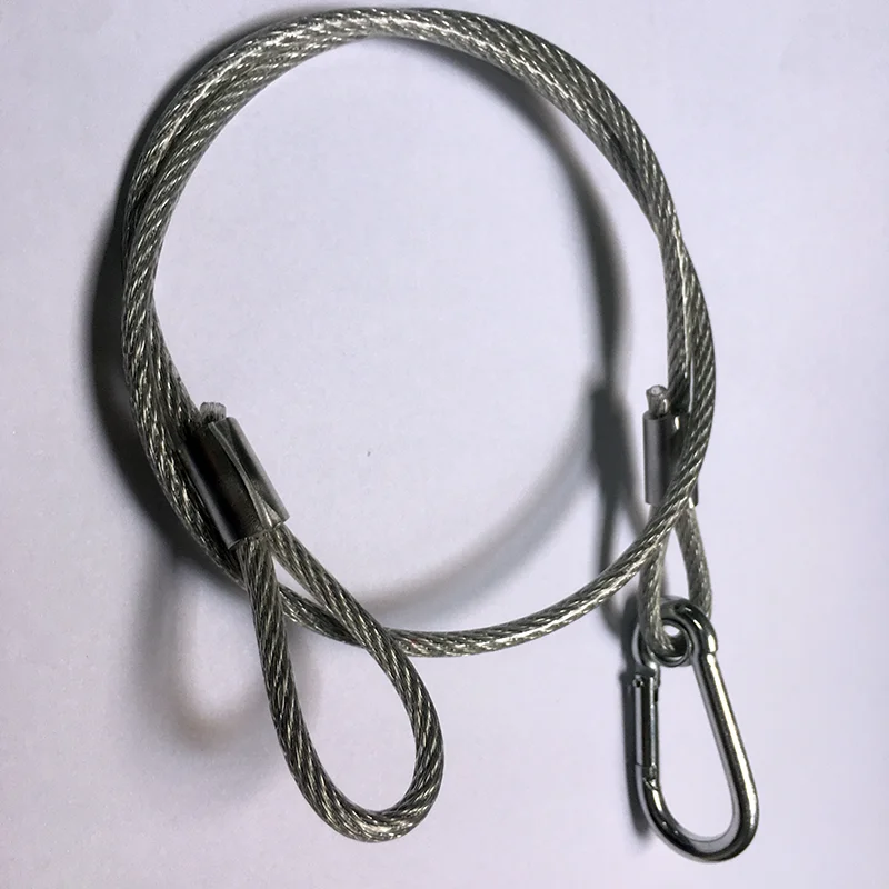 10pcs Stage Lighting Safety Rope Cable Truss Beam Moving Head LED Par DJ Machine Protection 3mm Steel Wire Silver 70cm Length