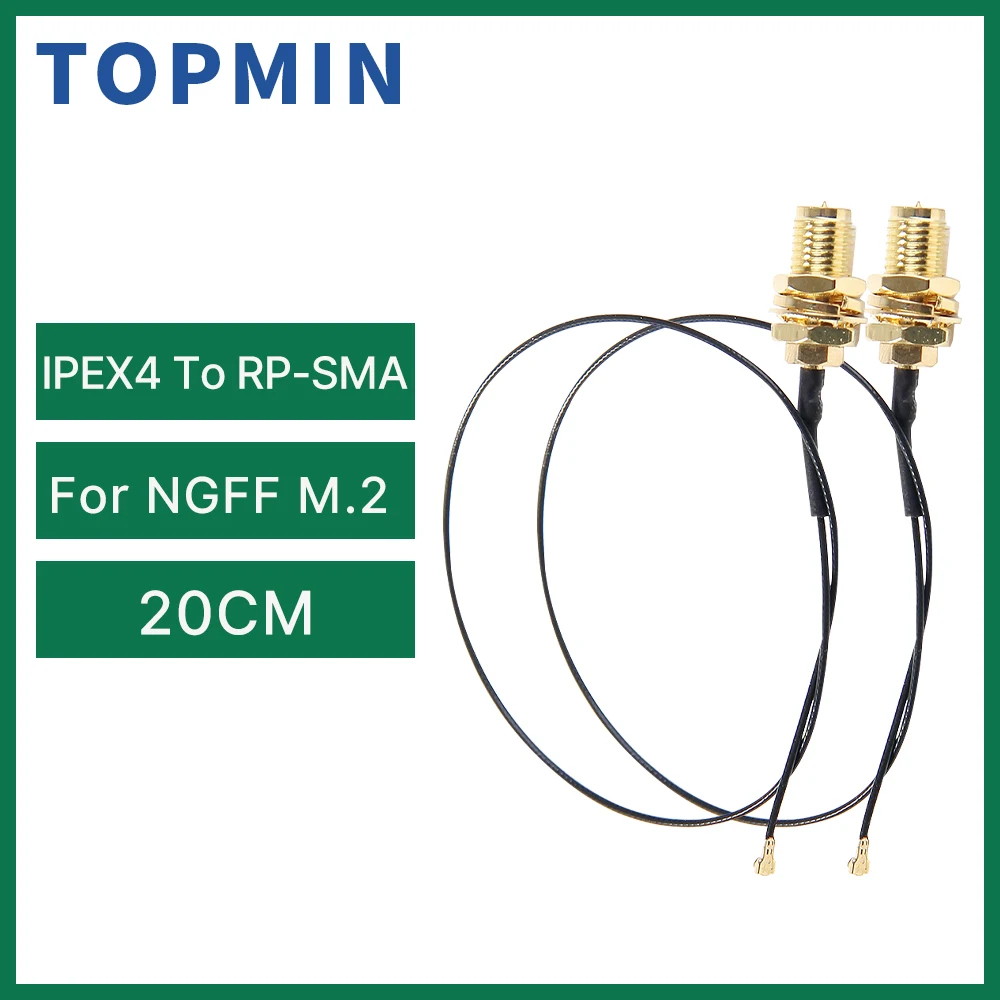 

2pc IPEX4 To RP-SMA Cables Fit M.2 NGFF Connector IPEX4 for BE200 AX210 AX200