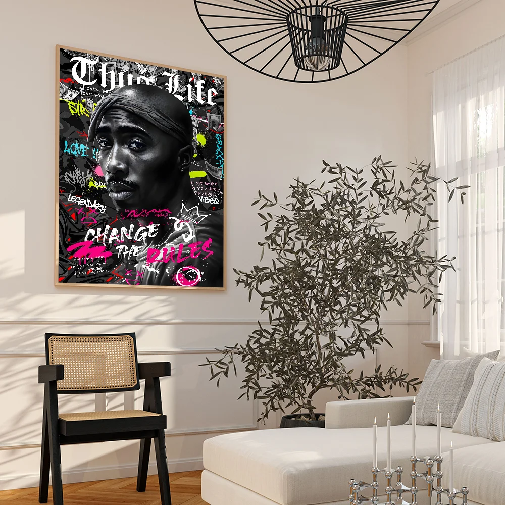 Pop Hip Hop Rapper 2PAC Good Posters Kraft Paper Prints Vintage Home Room Cafe Bar Art Wall Decor Aesthetic Painting Picture