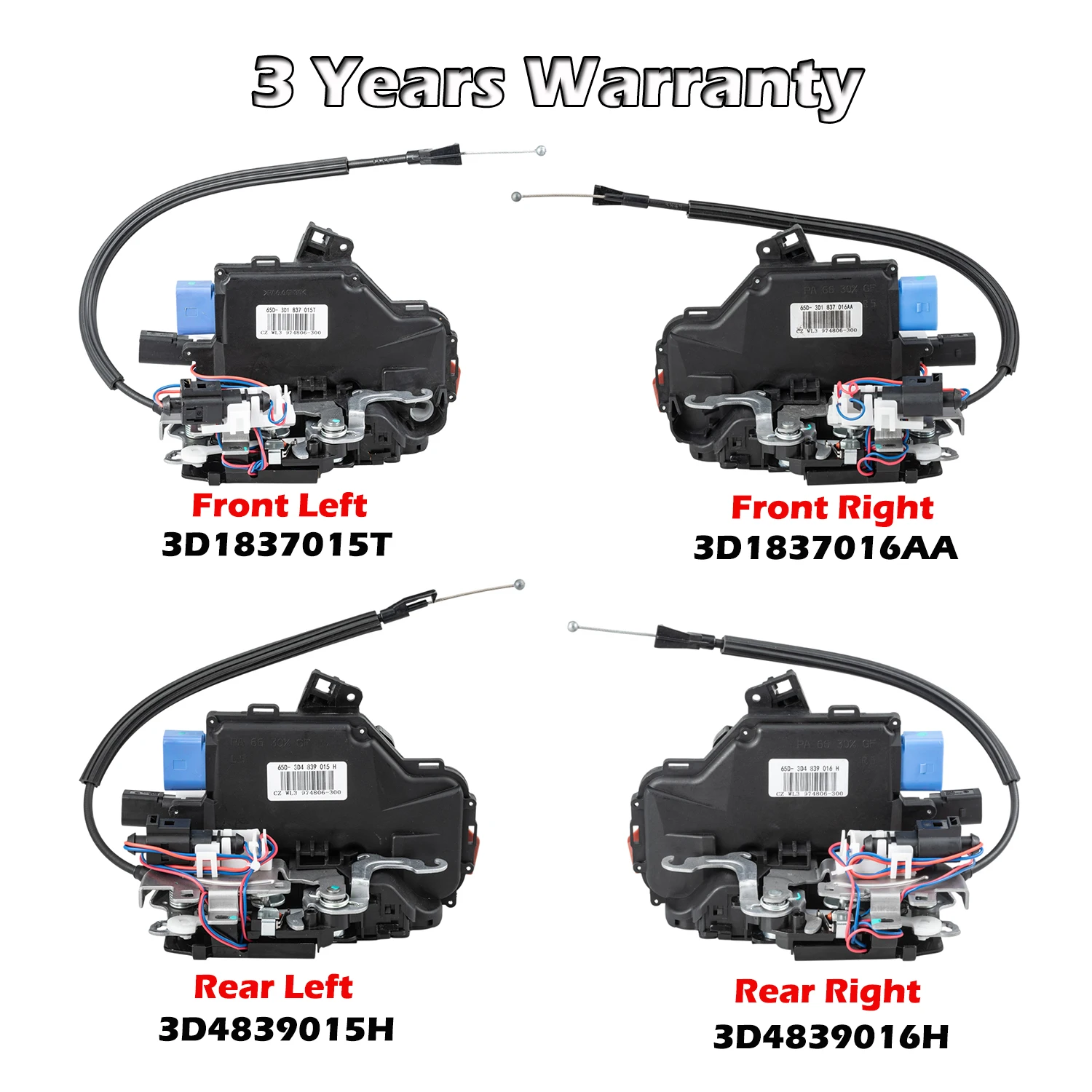 3D1837015T,3D1837016AA,3D4839015H,3D4839016H Front Rear Left Right Door Lock Actuator For Bentley CONTINENTAL FLYING SPUR