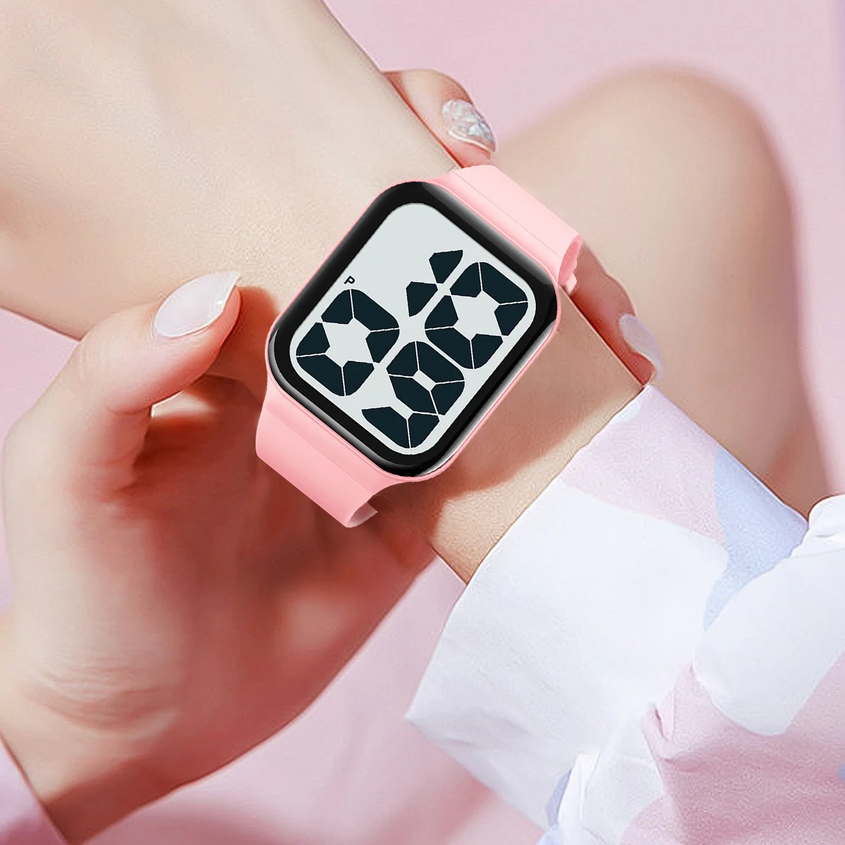 Модные спортивные светодиодные электронные часы для отдыха, электронные часы с большим цифровым дисплеем, водонепроницаемые для студентов мужского и женского пола