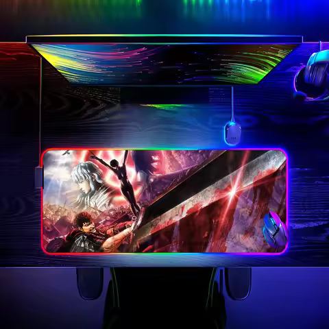 Gaming Mats RGB Berserk Offices Accessories LED Desk Gadgets Keyboard Extended Pad Xxl Mouse Pad Gamer Office Rug Mousepad Mat