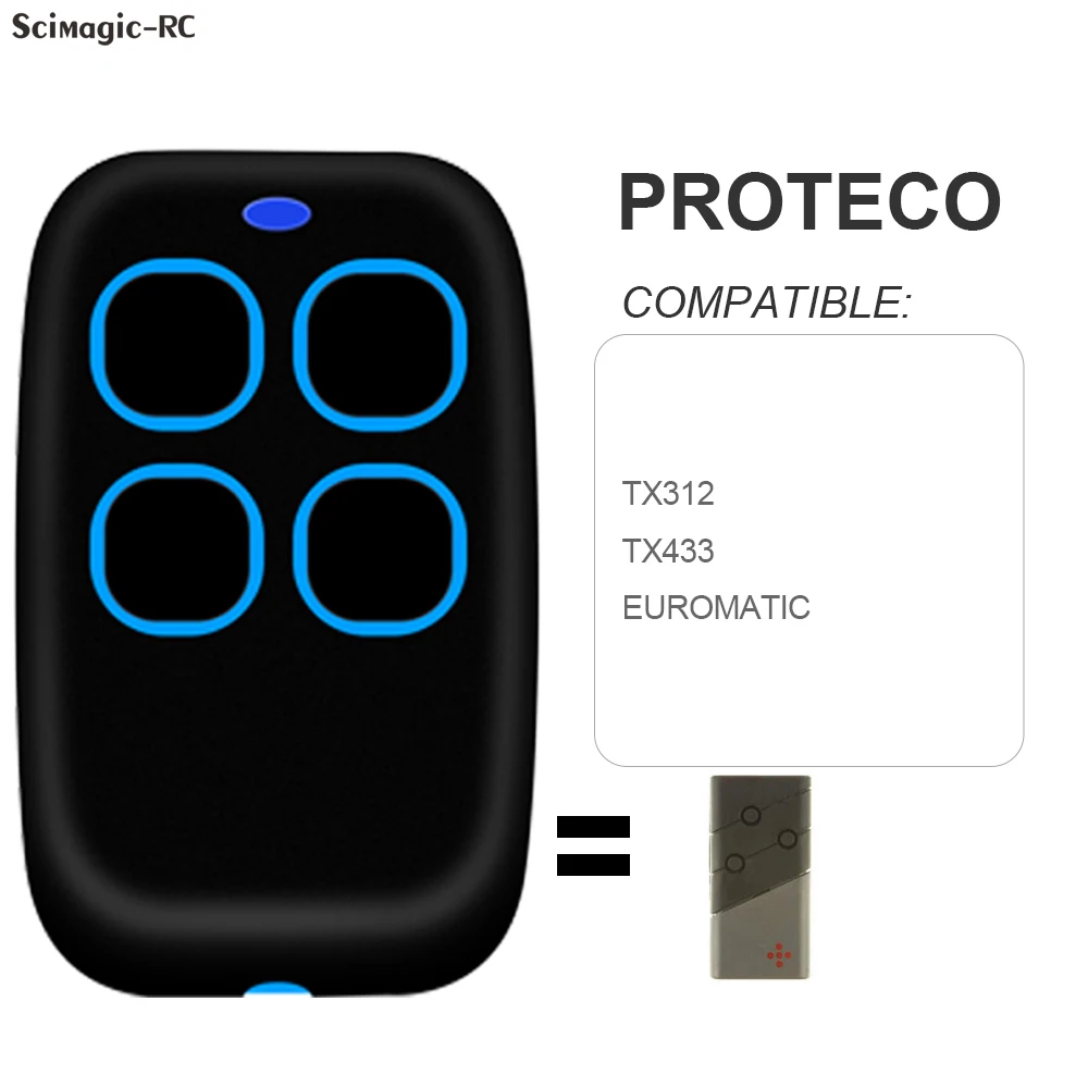 Для PROTECO TX312 TX433 EUROMATIC пульт дистанционного управления для ворот 433 копировальный аппарат MHz Замена управления гаражной двери 433,92 mhz