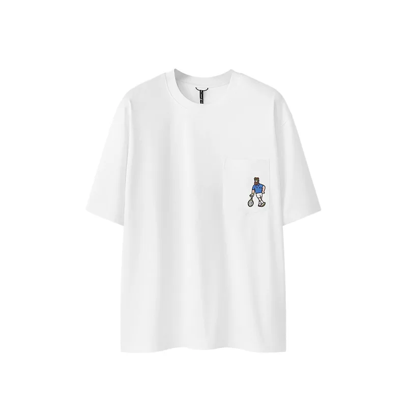 

Senbo Spring Summer Sports T-Shirt with Embroidered Pocket Quick-Drying Cool Technology Six-In-One Short Sleeve for Active Wear