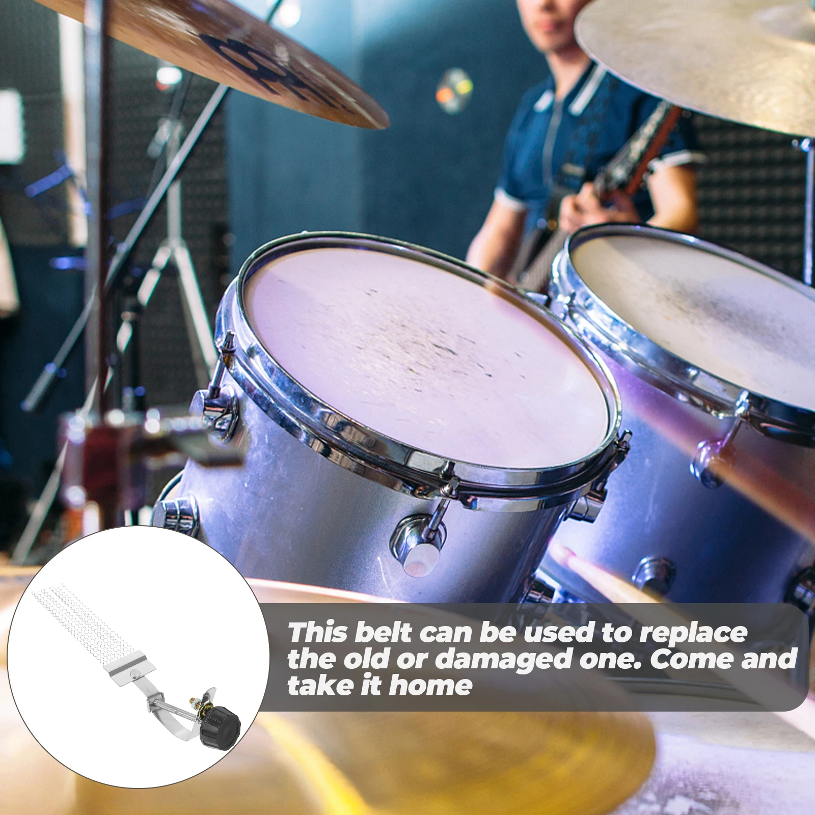 

2Pcs Snare Wire Drum Kit Accessories Replacement Parts Silver Color Metal Belt for Box Drum Spring Half Design