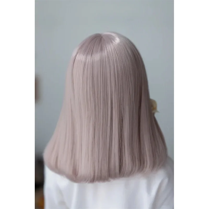 วิกผมสีฟ้าชมพูสำหรับตุ๊กตา BJD/DD วิกผมไหมทนความร้อนสูงสำหรับเด็กผู้หญิง ขนาด 1/3 1/4 1/6 วิกผมยาวตรงแบบถักเปีย อุปกรณ์เสริมสำหรับตุ๊กตา (ไม่รวมตุ๊กตา)