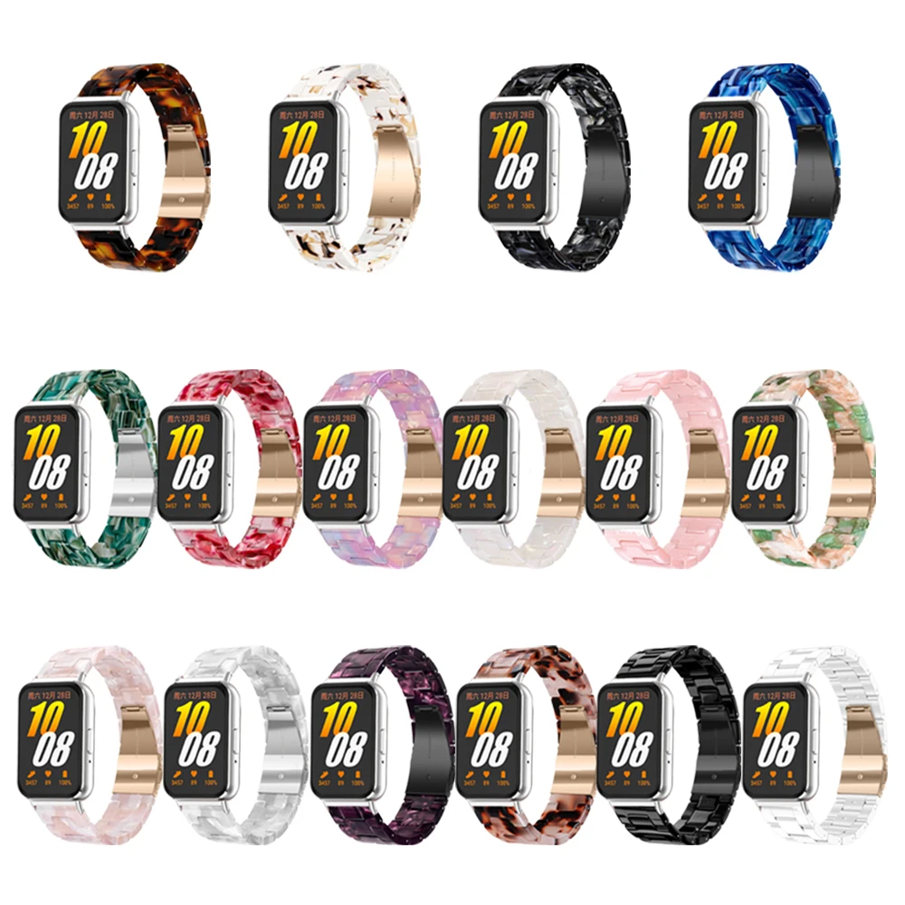 Resin Strap Compatible with Samsung Galaxy Fit3 Quick Release Men Women Bracelet for Galaxy Fit 3 Strap
