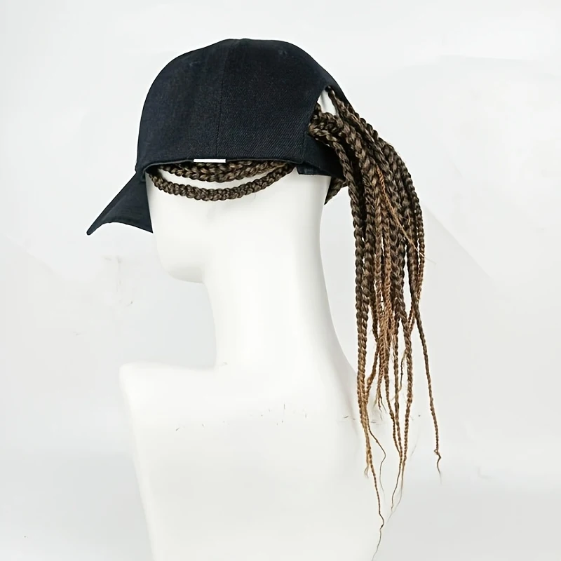 Summer Hip-Hop Braid Wig Men Women Pre-Made Dreadlock Ponytail Hat Summer Faux Locs Baseball Cap Street Dance Wear
