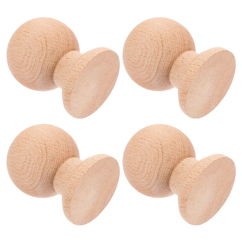 4Pcs Solid Wood Roman Style Finials Unfinished DIY Wooden Finials for Picture Frames Table Legs Bed Posts Furniture Crafting