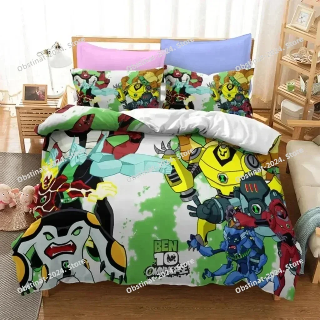 3d Ben Alien Force 10 Teenage Hacker Bedding Set Printed single Comforter Duvet Cover Pillow Case 3 Pieces Sets Kids Adult Size