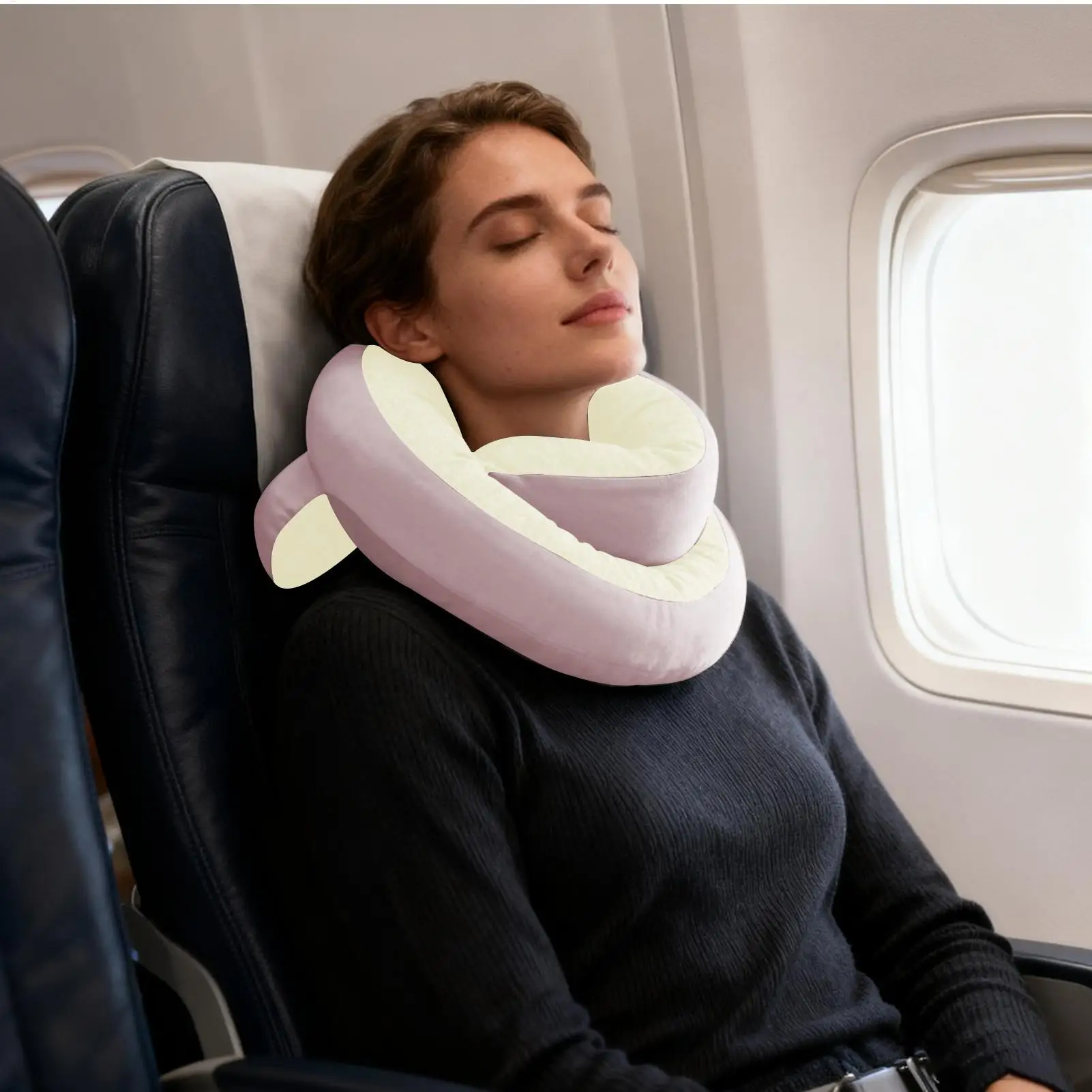Memory Foam Travel Pillow Adjustable Spiral Wrapping Cushion Headrest Lightweight Neck Support Pillow For Home Office Car Rides