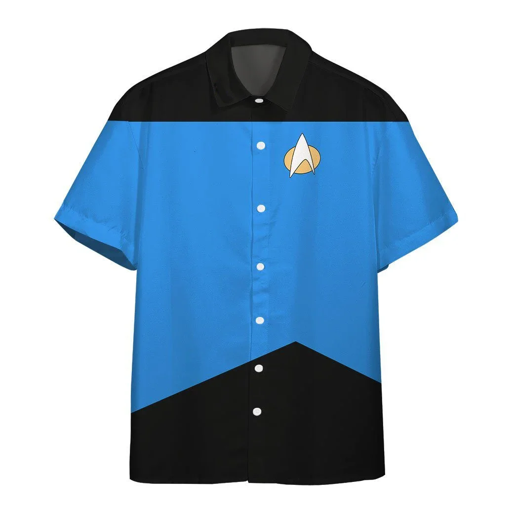 Hawaiian Men\'s Short Sleeve Shirt Star Trek Color Block Print Men\'s Lapel Top Large Size Casual Men\'s Shirt 2024 New Style