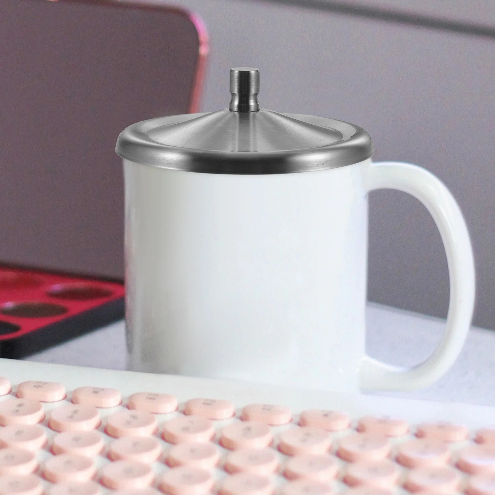 

5pcs Stainless Steel Cup Lid Universal Reusable Sealing Mug Cover For Home Office Travel Replacement Caps Kitchen Bar