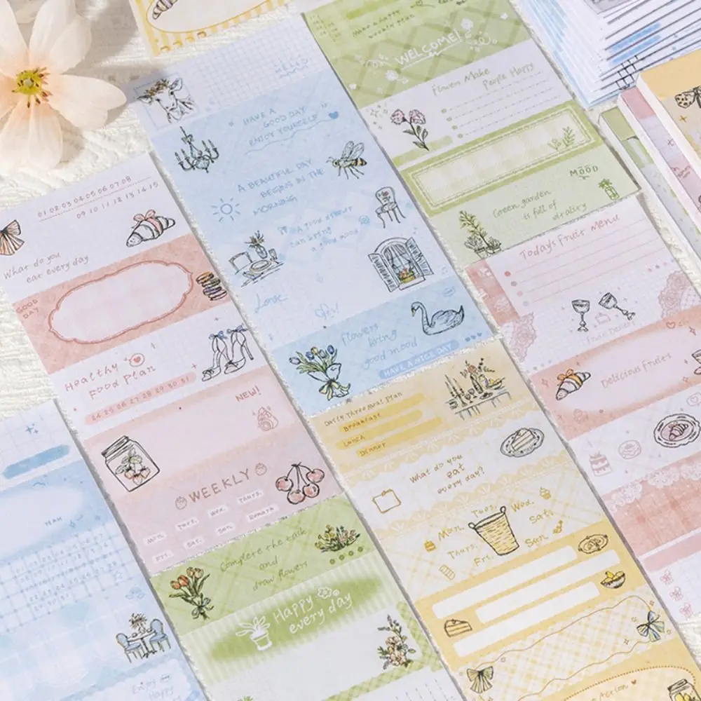 20Sheets Garden Journey Series Label Sticker Book Writable Surface Cartoon Memo Pads Gift DIY Decorative Paper Sheets