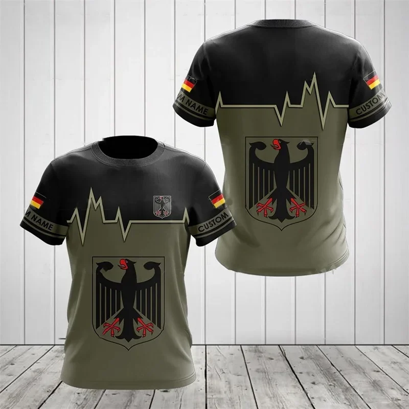 

Men's 3D Printed Sports and Fitness T-shirt, German National Emblem T-shirt, Summer Quick-drying Unisex Casual Street Top