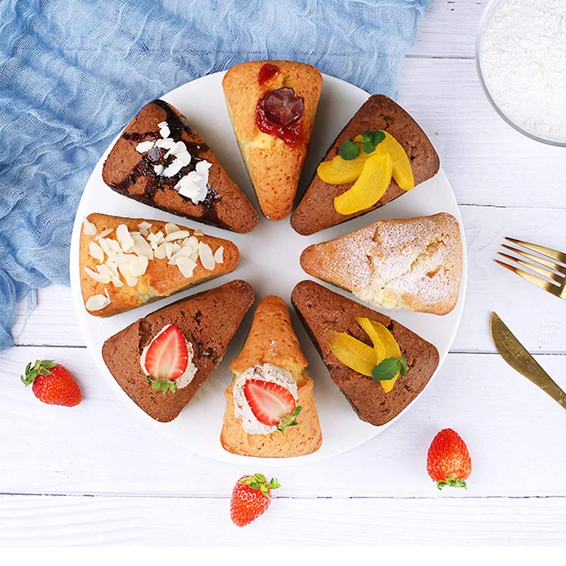 8 Cavity Silicone Portion Cake Mold Triangle Cavity Cake Pan Pizza Slices Baking Molds Kitchen Baking Tool for Thanksgiving Day
