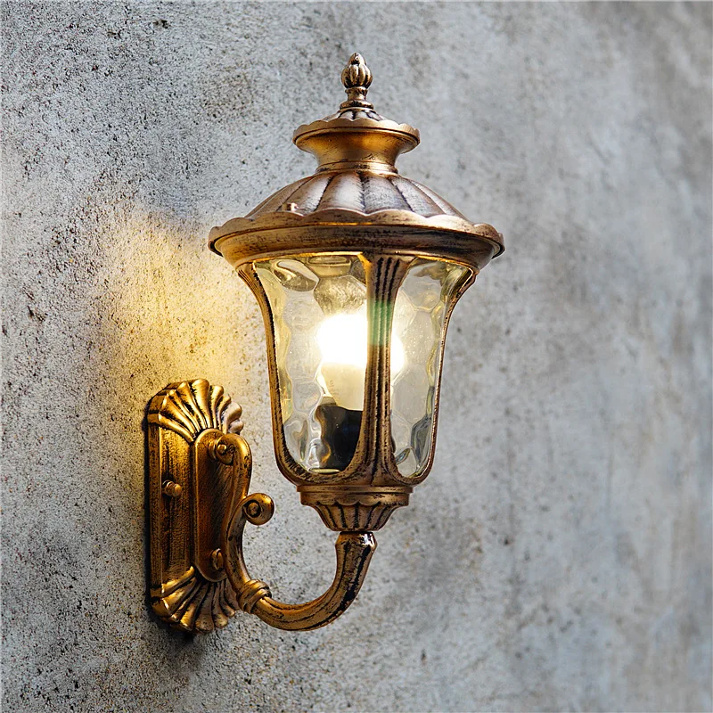 Europe Outdoor Wall Lamp Retro Porch Glass Light Exterior Waterproof Garden Nighting Lamps House Doorway Garage Patio Lighting