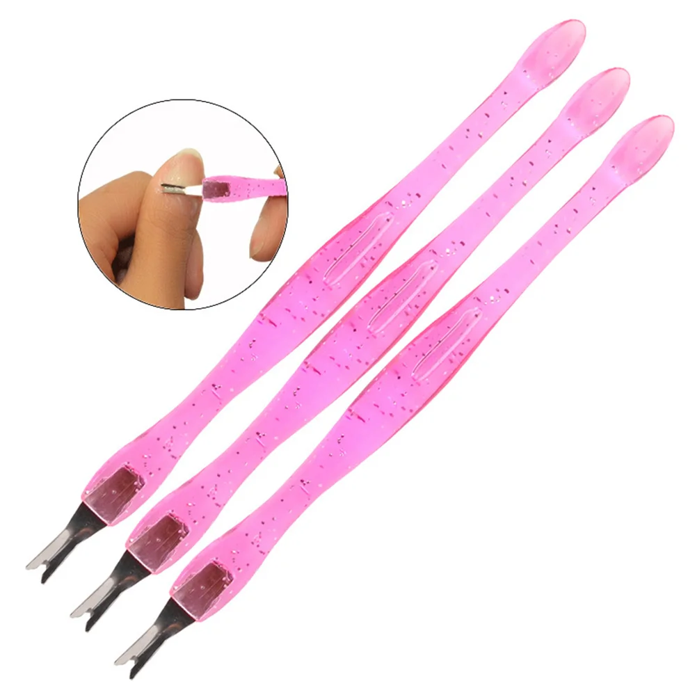 Outil d'élimination des peaux mortes, poussoir à cuticules en acier inoxydable, poignée antidérapante, soins de manucure et de pédicure, fourchette d'élimination des callosités, Nail Art, 3 pièces