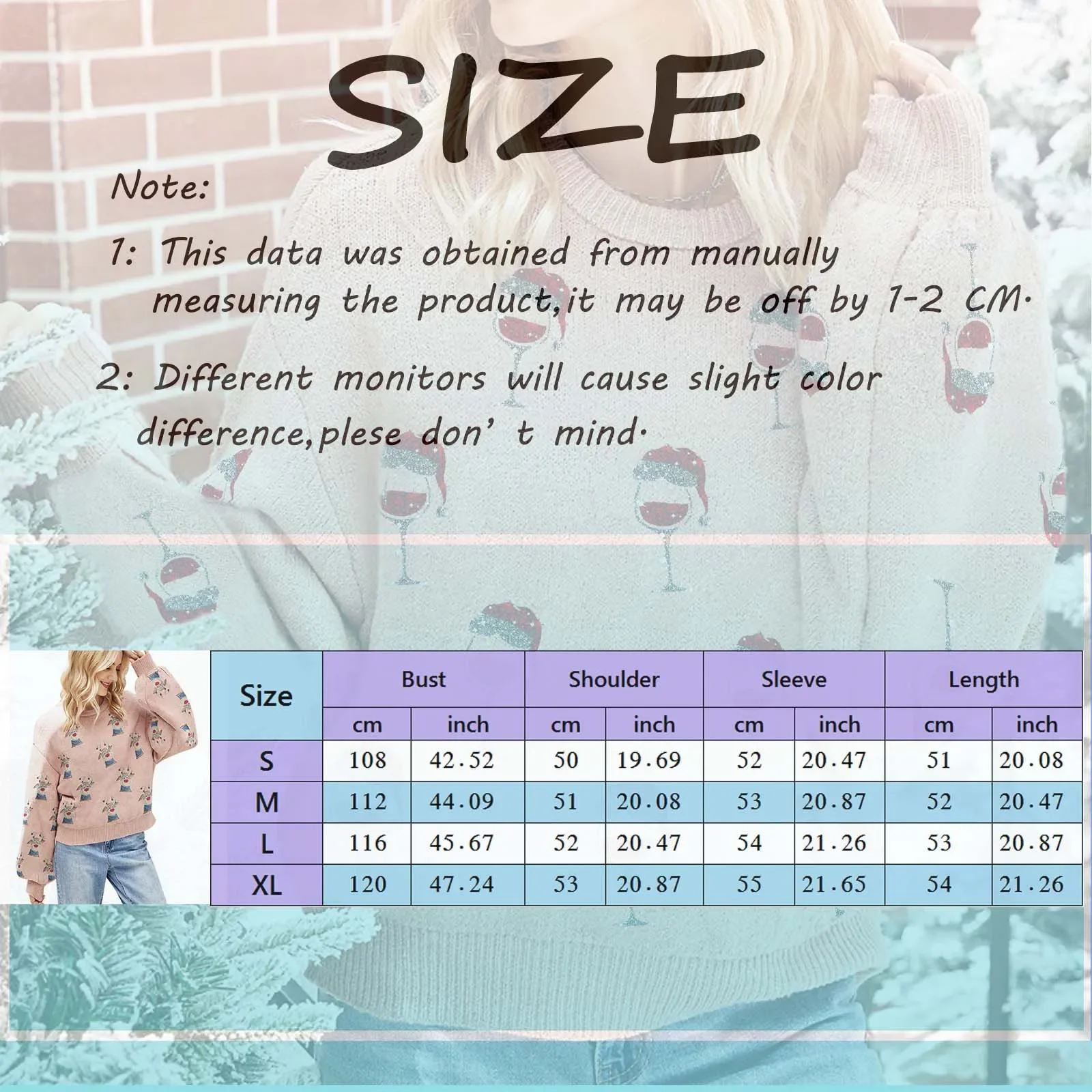 Women's Sweater Autumn/Winter Christmas 2023 New O-Neck Lantern Sleeve Loose Knitted Tops Pullover Christmas Sweaters Female