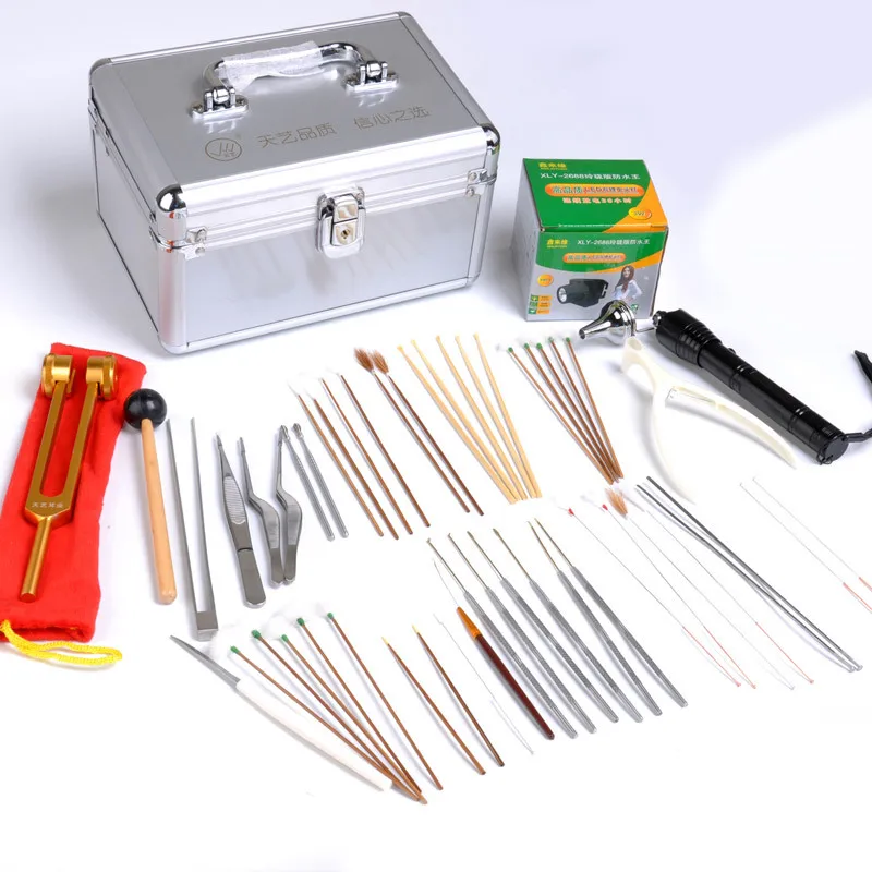 53-piece set of ear picking tools/ear picking tool set/large square aluminum case
