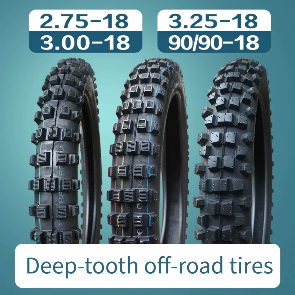 Motorcycle Offroad Snow Outer Tire 2.75 3.00 3.25-18 Deep Groove Front Rear Rubber Tyre