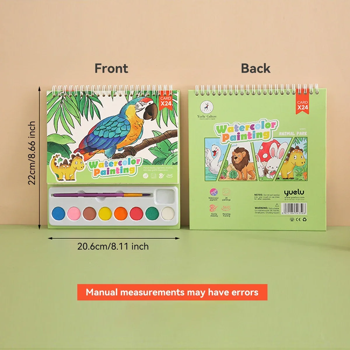 8-Color DIY Watercolor Art Kit Portable Painting Book for Adults Creative Stress Relief Coloring Set Office Cultural Supplies