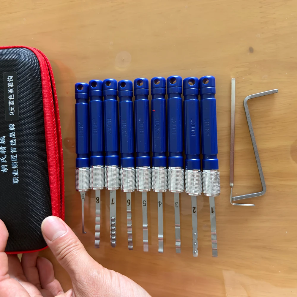 HUK Civil Stainless steel Tool 11 Pieces Canvas Bag With Zipper Set for Locksmith Supplies Repairing Tools