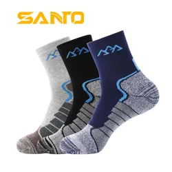 3Pairs/lot 2023 Thick Coolmax Socks Men's Quick-drying Warm Thermal Socks Patchwork Breathable Casual Socks Meias Masculinas