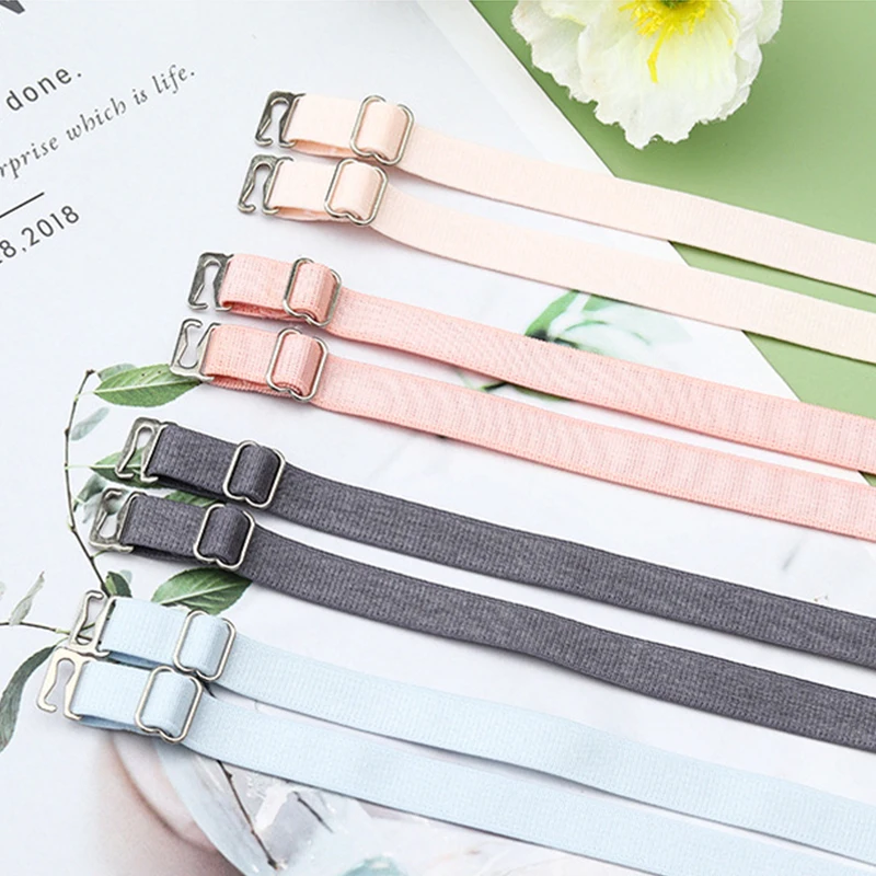 Trendy Shoulder Straps Summer Bra Straps Elastic Non-slip Straps Bra Accessories Solid Underwear Accessory For Women