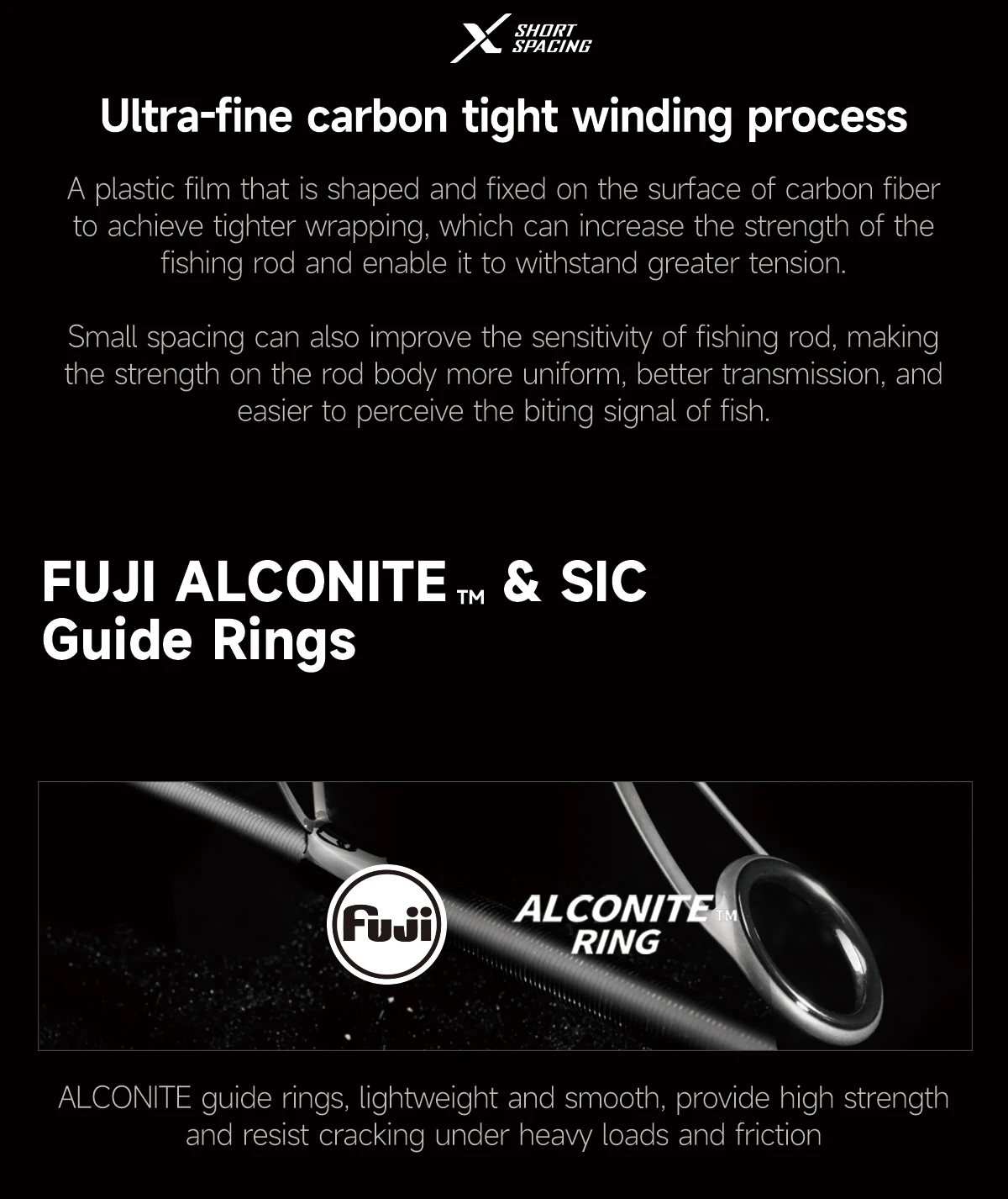 HANDING Corvus CoraxⅡ Hochwertige Spinnruten mit Fuji A und SiC Führungsringen aus Toray Carbonfaser und Vollcarbon-Monocoque-Griff – Detail 7