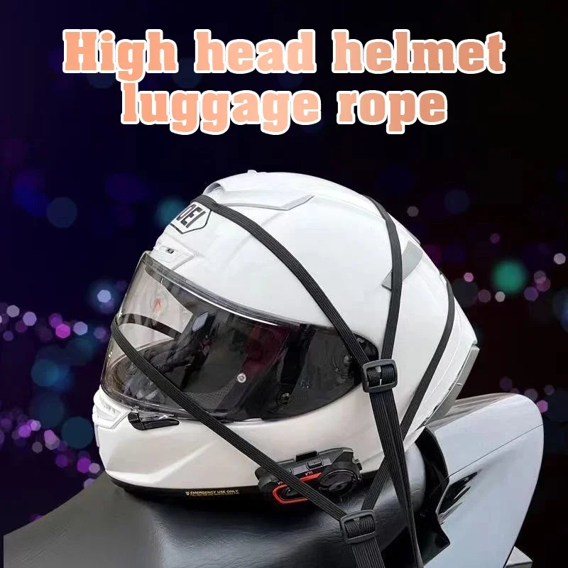 60/90/120cm Motorcycle Helmet Straps Hook Luggage Straps Retractable Elastic Rope Adjustment Fix Buckle Rope Accessorie